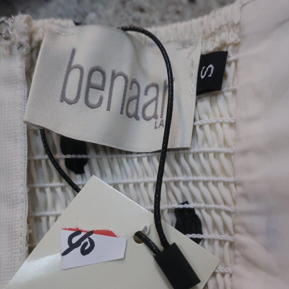 NWT Womens Benaar Natalie Ivory Black Polka Dot One Shoulder Paris Midi Dress S - Picture 14 of 15